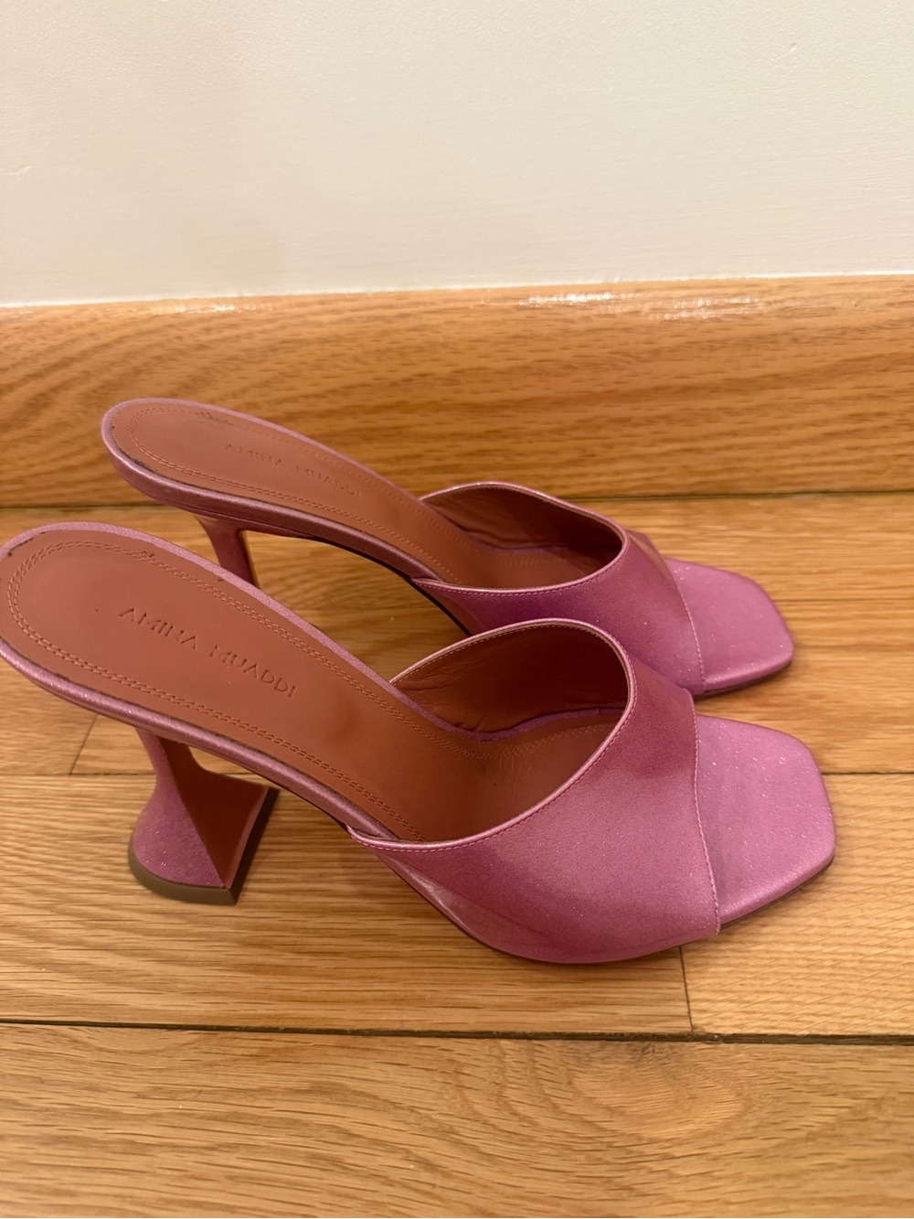 AMINA MUADDI - LUPITA PATENT GLITTER SLIPPER SANDALS